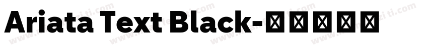 Ariata Text Black字体转换